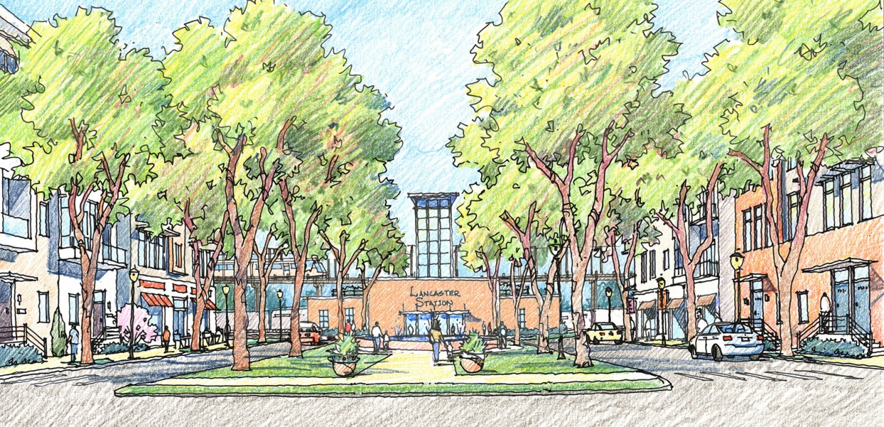 Proposed Station Green in new transit-oriented neighborhood center