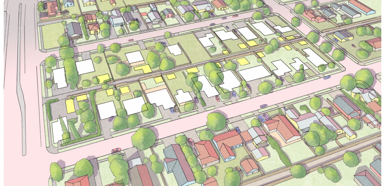 Potential New Accessory Dwelling Unit (ADU) Footprints in Yellow