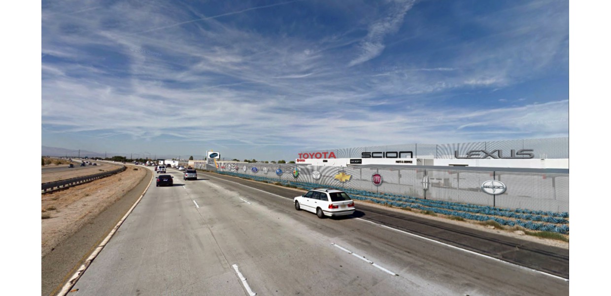 Auto Mall from Antelope Valley Freeway - Planned graphic screen
