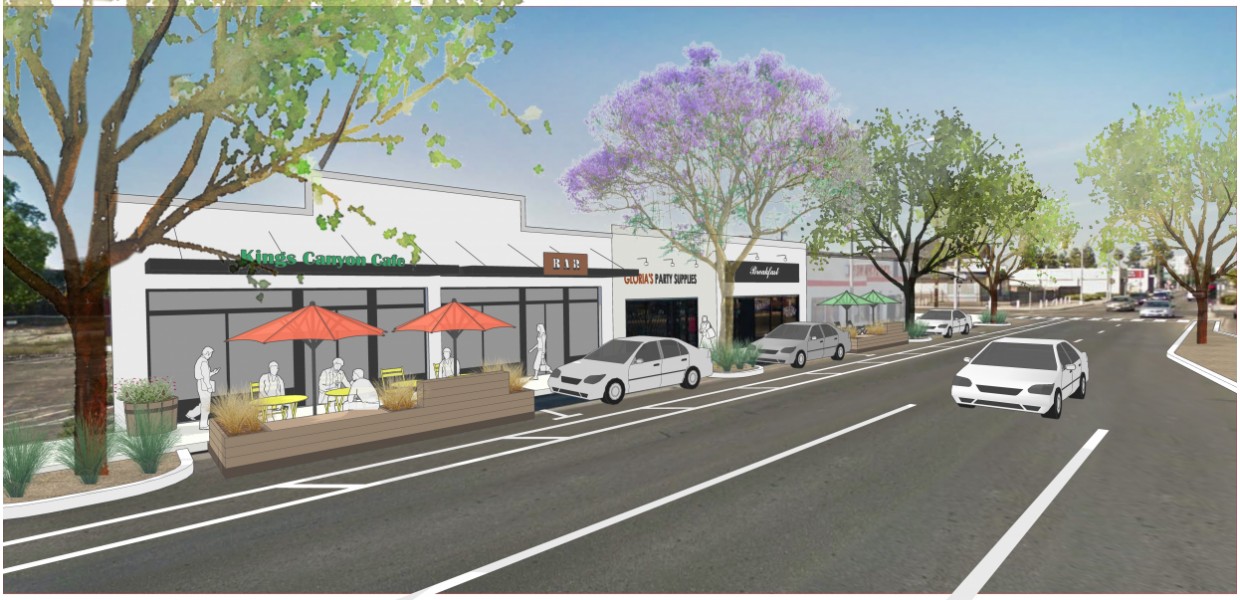 Same Buildings with Streetscape, Parking and Pedestrian Improvements