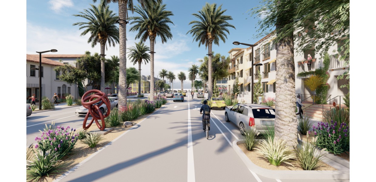 Neighborhood Avenue Entering Mixed-Use Center from 111