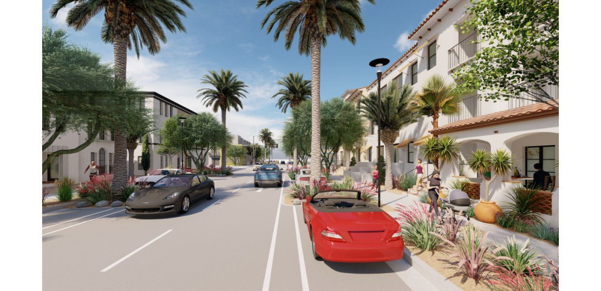 Typical Neighborhood Street with Multi-Family Housing
