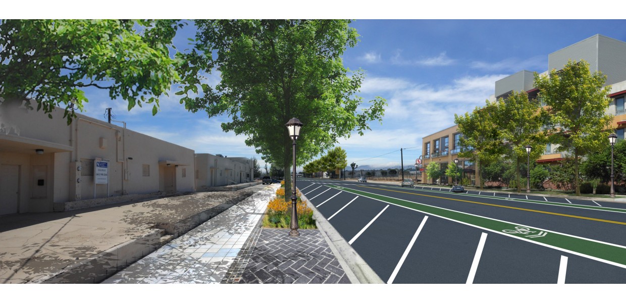 Yucca Street in T.O.D. center - recommended complete streets improvements