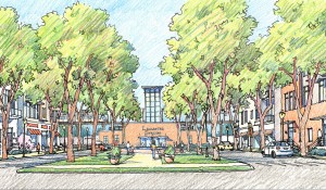 Proposed Station Green in new transit-oriented neighborhood center