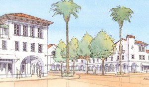 New plaza and mixed-use neibhborhood center on Spring Street